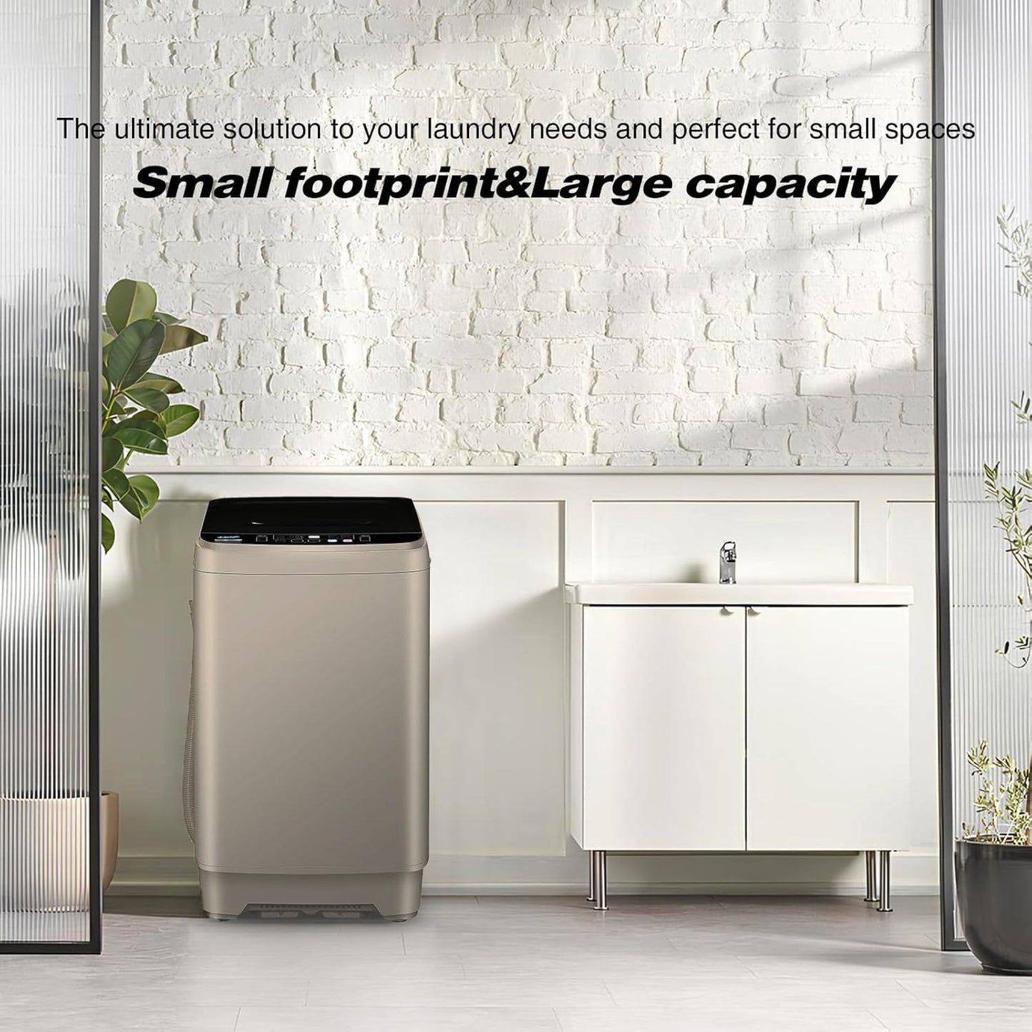 Portable Washing Machine, 17.7lbs Full-Automatic Small Washing Machine for Apartment, 10 Wash Programs with Drain Hose Dorm Size Portable Washer for RV, Home, College, Grey