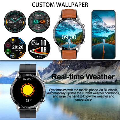 Men Smart Watch for Android iOS, Bluetooth Calls Voice Chat with Heart Rate/Sleep Monitor Fitness Tracker, 1.3" Full Touch Screen IP67 Waterproof Stainless Steel Activity Tracker for Men