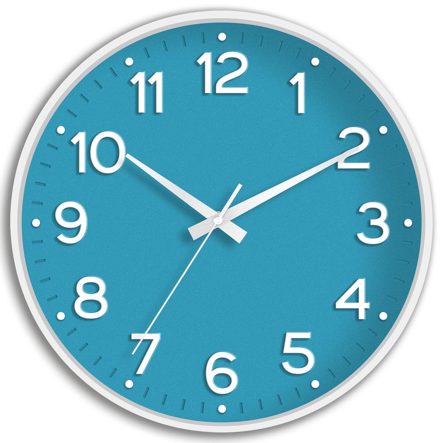 Roymnie Wall Clock Green, Silent Wall Clocks Battery Operated 8 Inch-Modern Non Ticking Analog Clock Decorative for Kitchen Office Bathroom Bedroom(Gold)
