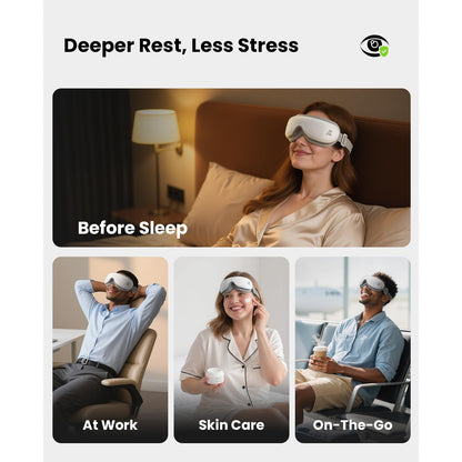 BOB AND BRAD Eye Massager with Heat FSA Eligible HSA, Birthday Gifts for Women Men Mom EyeOasis 2 Heated Eye Mask for Migraines with Music, Smart Migraine Massager for Dry Eyes Relief & Improve Sleep