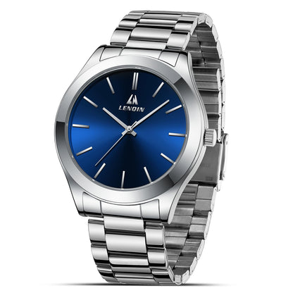 LN LENQIN Mens Watches Waterproof Stainless Steel Watch for Men Analog Quartz Fashion Business Designer Wristwatch