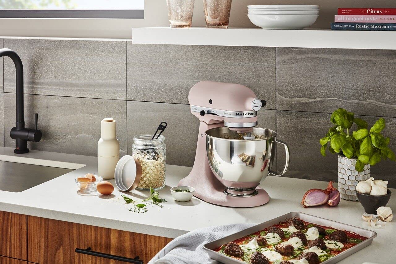 KitchenAid Artisan Series 5 Quart Tilt Head Stand Mixer with Pouring Shield KSM150PS, Almond Cream
