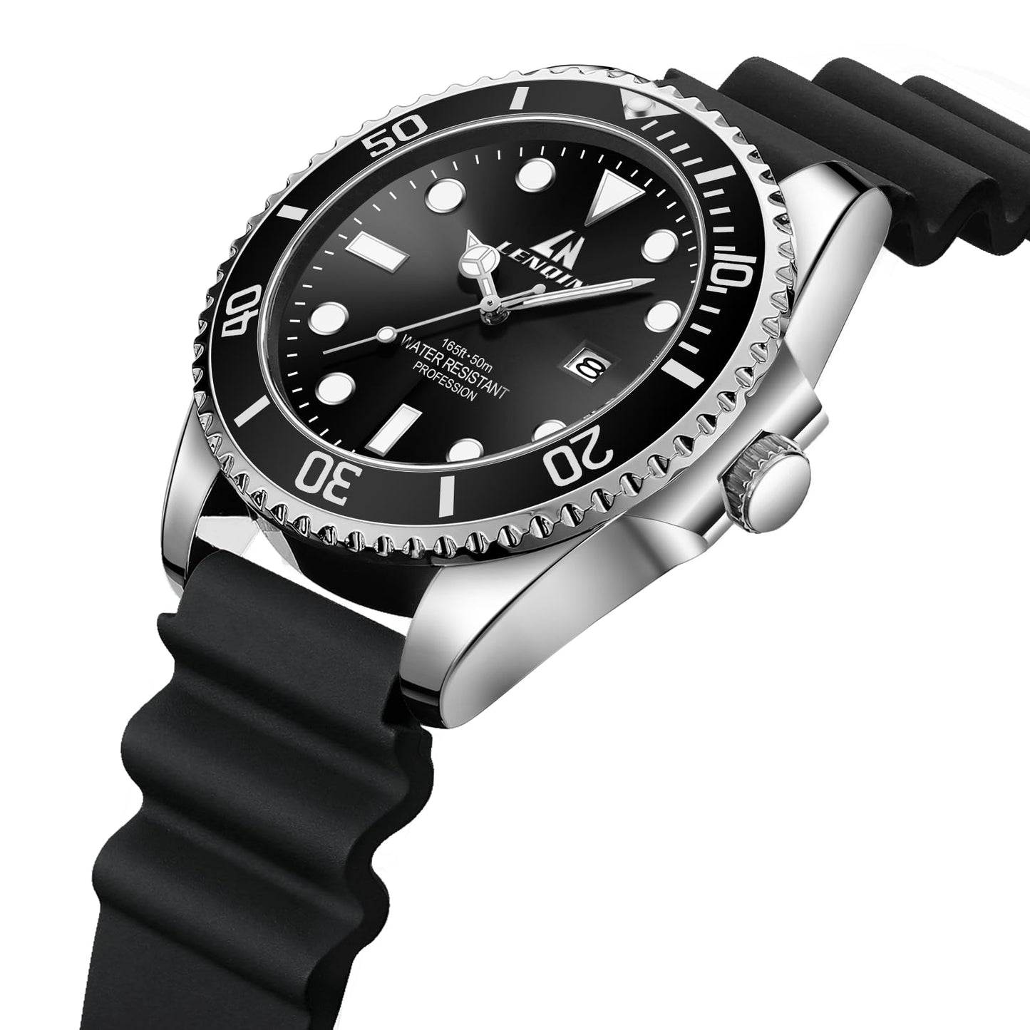 LN LENQIN Mens Watches Stainless Steel Waterproof Analog Quartz Watch for Men with Date Luminous Fashion Wristwatch