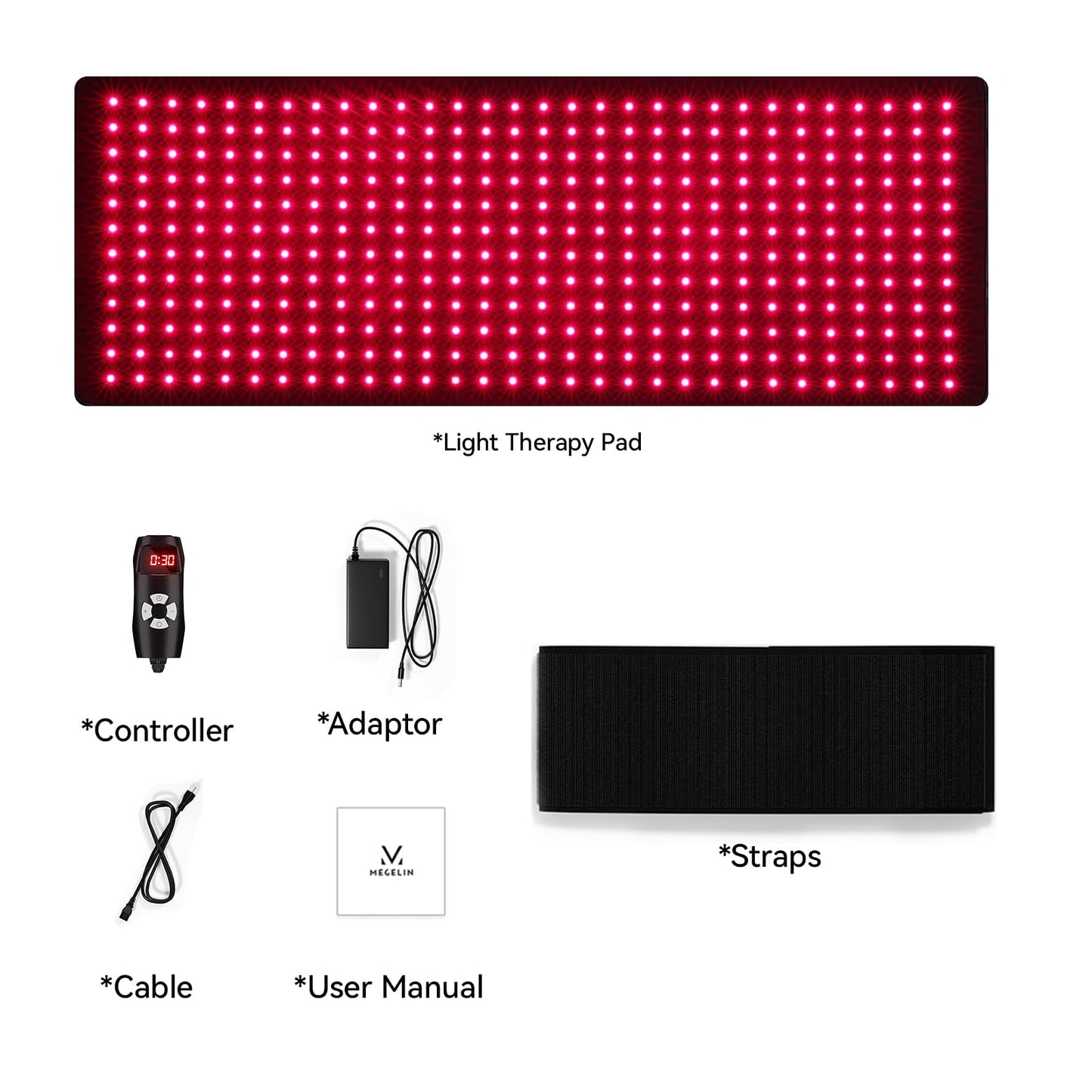 MEGELIN Red Light Infrared Therapy Belt Plus,360Leds, 660nm Red Light & 850nm Near-Infrared Light at Home