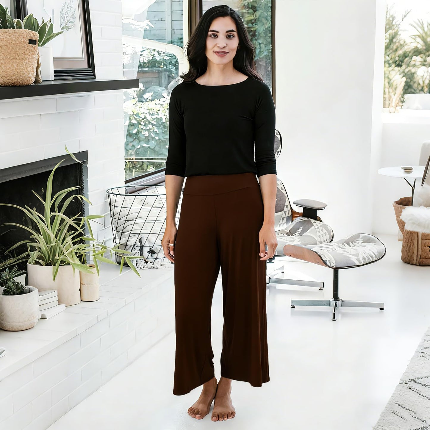 NEW YOUNG 3 Pack Women's Wide Leg Pants with Pockets High Waist Loose Sweatpants Casual Lounge Yoga Workout Palazzo