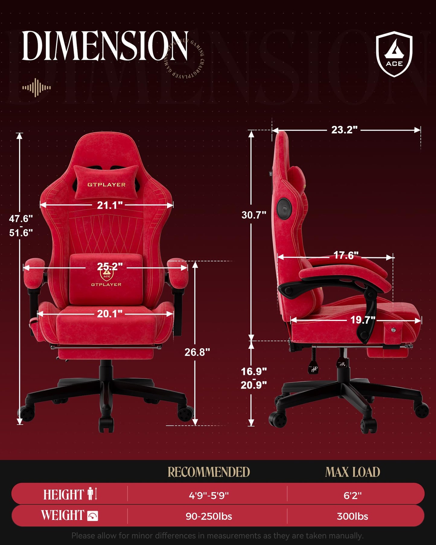 GTPLAYER Gaming Chair for Adults, Ergonomic Computer Game Chairs with Speakers, Footrest & Linkage Armrest, Reclining High Back Silla Gamer for Home Office, Ace Pro, Off-White