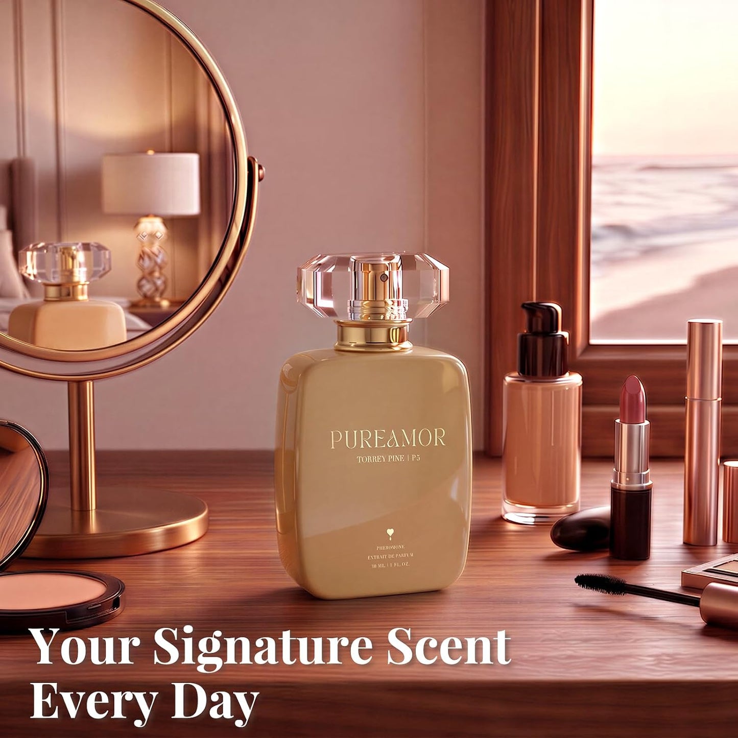 Pheromone Perfume for Women, Amber Noir Extrait de Parfum - Long Lasting Vanilla Amber Scent, 30% High Concentration, Full Size Fragrance Spray, 1.0 oz / 30 ml