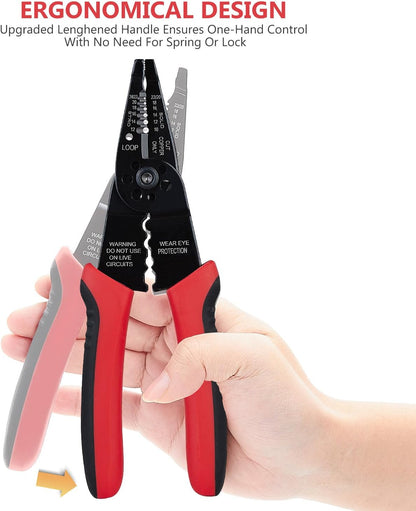WGGE WG-015 Professional 8-inch Wire Stripper/wire crimping tool, Wire Cutter, Wire Crimper, Cable Stripper, Wiring Tools and Multi-Function Hand Tool