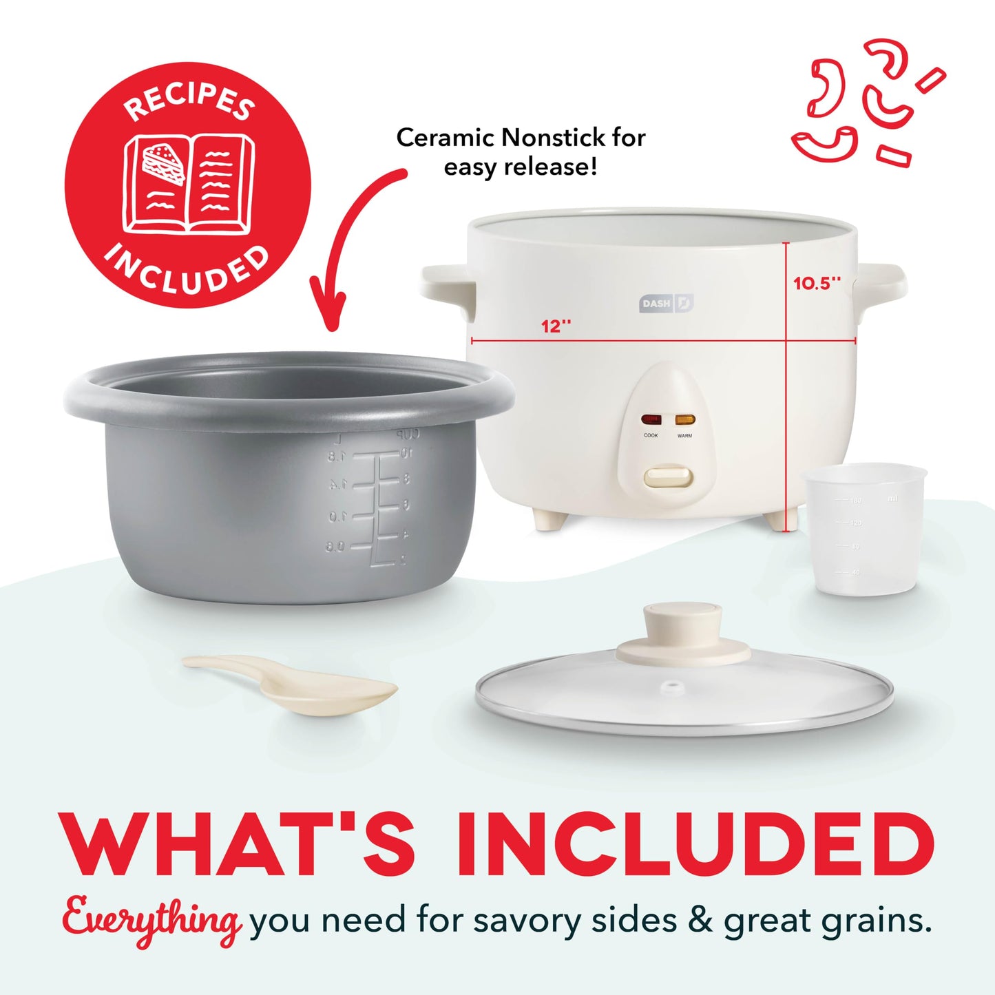 Dash Mini Rice Cooker | Small Rice Maker, 2 Cups Cooked / 1 Cup Uncooked, Ceramic Nonstick Removable Pot, Keep Warm Function, Compact and Portable for Dorm, Travel, Single Serve, Aqua