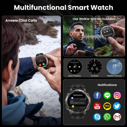 KOSPET Tank T4 Rugged Smart Watch for Men, GPS & Offline Maps, Full Stainless Steel, 10ATM Waterproof 45m Freediving, 180+ Sports Modes, 15-Day Battery, Bluetooth Calls, Heart Rate & Sleep Monitor