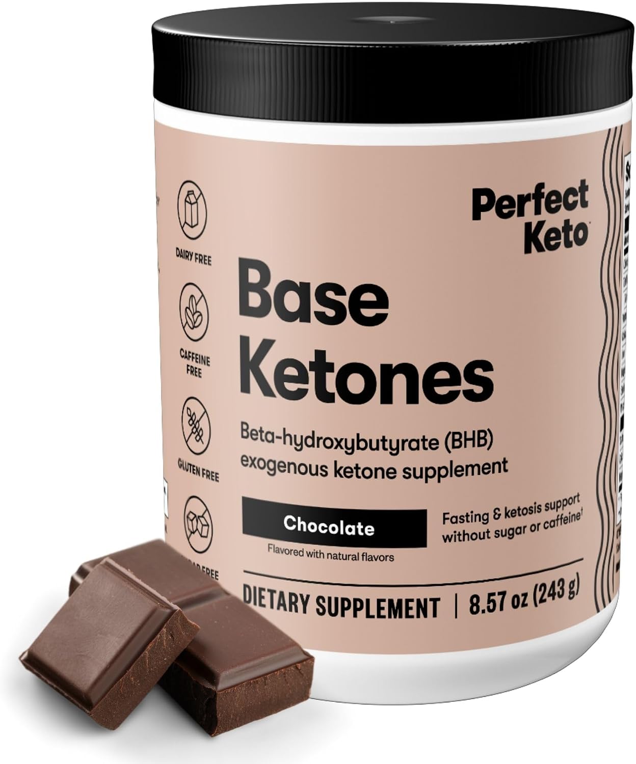 Perfect Keto Ketone Bundle — Exogenous Ketones Powder (Chocolate, 8.57 oz) + 100 ct Urine Ketone Test Strips — Keto Support & Monitoring Kit for Low Carb/Ketogenic Diets
