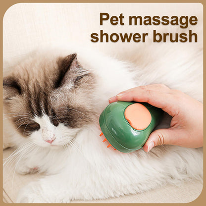 Cat Steam Brush, 3 In 1 Steamy Pet Brush, Silicone Massage Dog Hair Remover Comb, Spray Mist Grooming for Indoor Kittens (Mango Green)