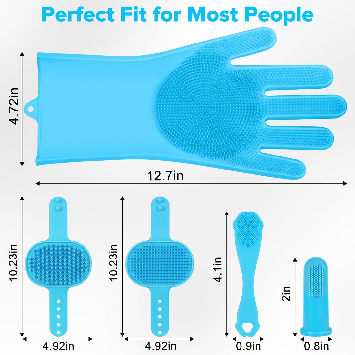 6PCS Grooming & Bath Supplies for Dogs, Cats | Dog Washing Gloves | Dog Bath Brush | Dog Shower Brush | Pet Grooming Gloves | Dog Grooming kit | Pet Supplies for Showerhead & Sprayer (Navy Blue)