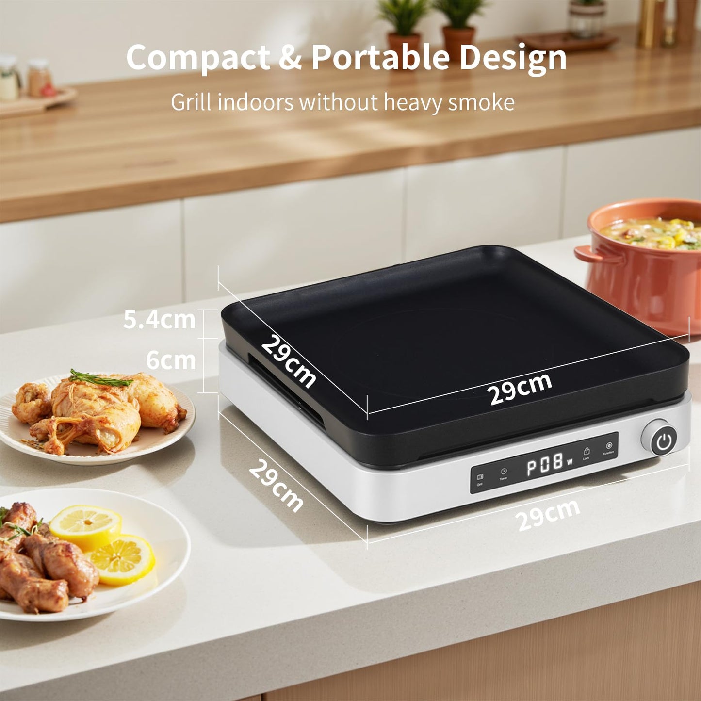 COOKTRON Double Induction Cooktop Burner with Fast Warm-Up Mode, 1800w 2 Burner with 10 Temperature 9 Power Settings, Portable Dual Induction Cooker Cooktop with Child Safety Lock & Time