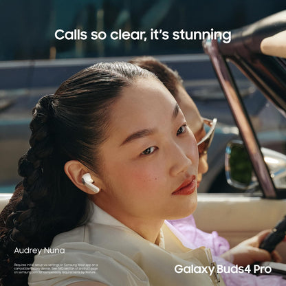 Samsung Galaxy Buds 4 Pro (2026) AI True Wireless Bluetooth Earbuds, Black | Hi-Res Audio, 2-Way Speaker, ANC 2.0, Optimized Comfort, IP57, Live Translation [US Version, 2 Yr Warranty]