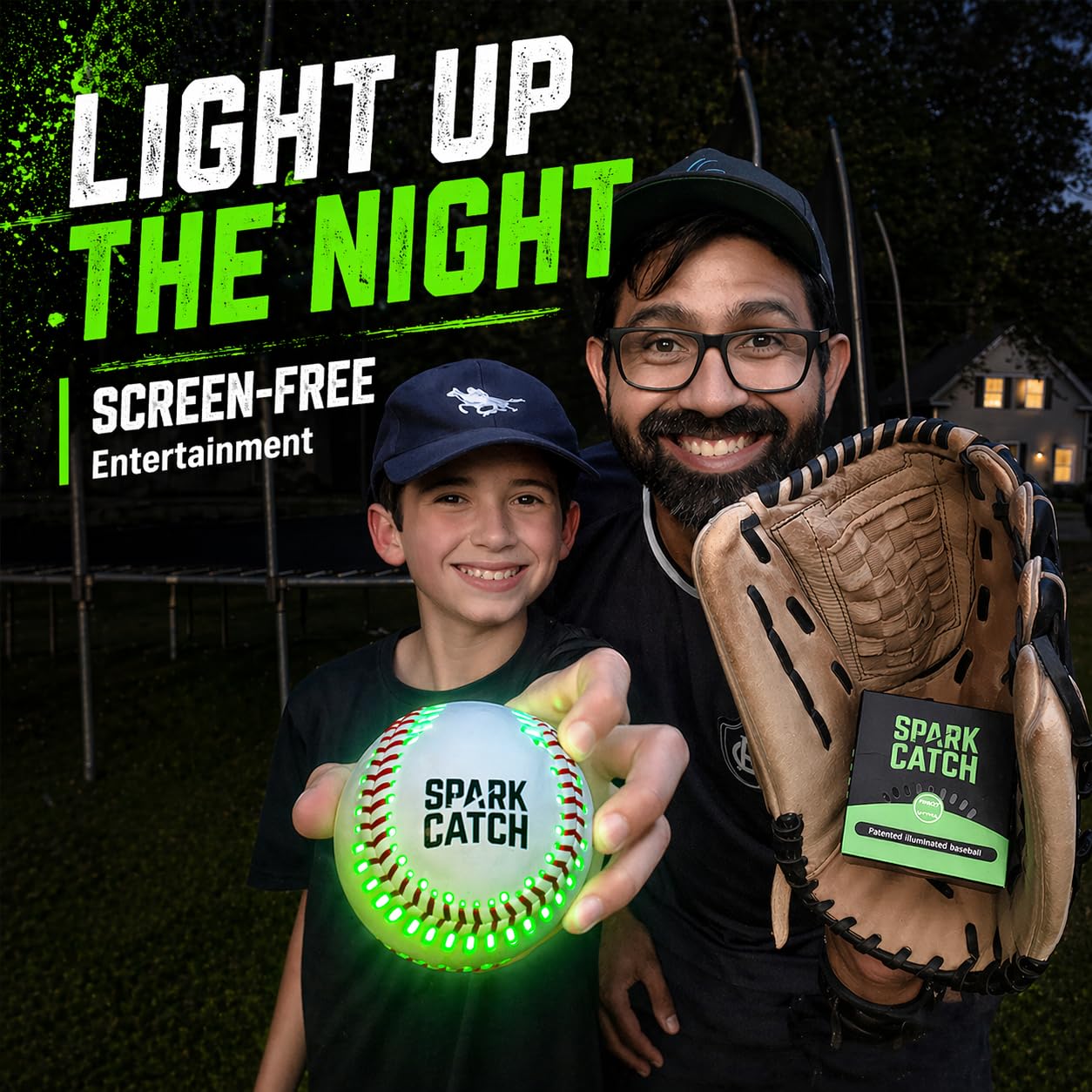 SPARK CATCH Light Up Baseball, Glow in The Dark Baseball, Sports Gear Accessories Gifts for Boys 8 9 10 11 12 13 14 15 Years Old, Kids Teens All Ages Gift Ideas