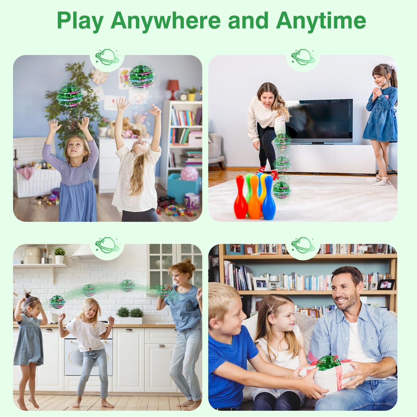Ciniffo 2026 Upgraded Flying Orb Ball Toy with Dazzling Lights, Magic Hover Spinner, Cool Boomerang Hand Drone, Galaxy Ball Cosmic Globe, Indoor Outdoor Toys Gift for Kids 6 7 8 9 10+ Boys Girls