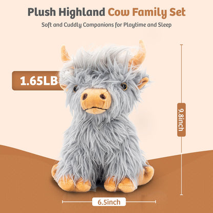 Marysun Microwavable Highland Cow Stuffed Animal - Weighted Stuffed Animal Plush, Heating Pad, Cozy Gift for Girls|Women|Kids|Elderly People, 9.8in, 1.65lb