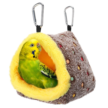 Large Winter Warm Bird Nest House, Comfortable Bird Bed for Cage with Mat, Hanging Hammock Shed Hideaway Hut Gift for Macaws African Grey Amazon Parrots