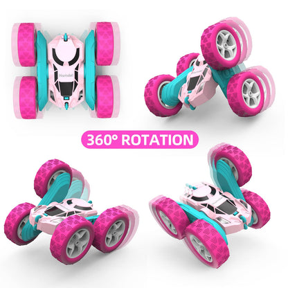 Hamdol Remote Control Car for Kids, 360° Rotating Double-Sided RC Car with LED Headlights, 4WD 2.4GHz Electric Rechargeable Toy Vehicle for Boys and Girls, Perfect Birthday