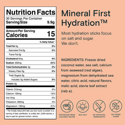 Mineral Hydration Packets – Electrolyte Powder Drink Mix with Calcium, Magnesium, Potassium – No Added Sugar, Natural Ingredients - Variety Pack (12 Packets)