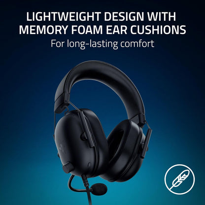 Razer BlackShark V2 X Gaming Headset: 7.1 Surround Sound - 50mm Drivers - Memory Foam Cushion - For PC, PS4, PS5, Switch - 3.5mm Audio Jack - Black