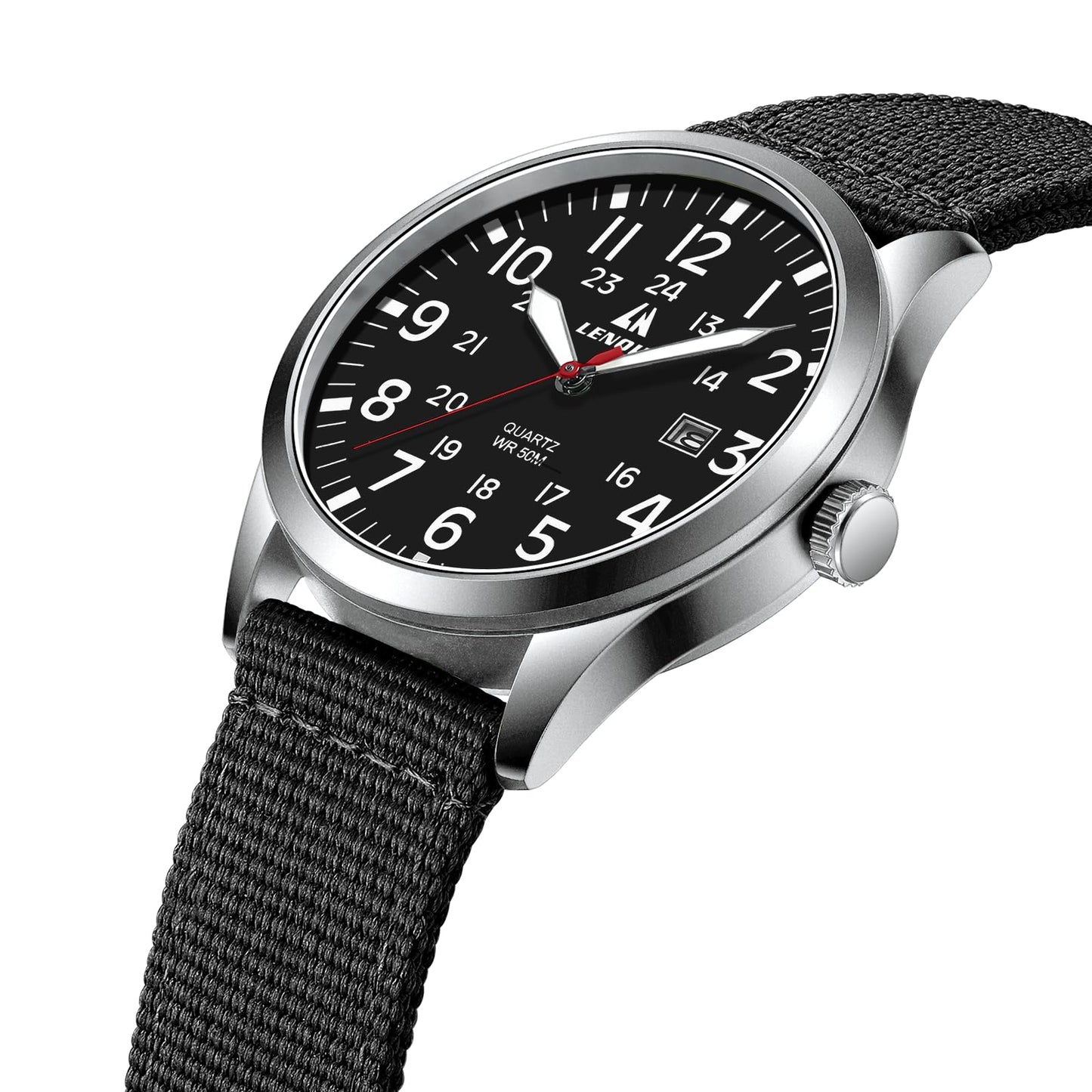 LN LENQIN Mens Watches Unisex Military Sport Nylon Strap Stylish Luminous Fashion Analog Quartz Watch for Men Waterproof Army Tactical Casual Wristwatch