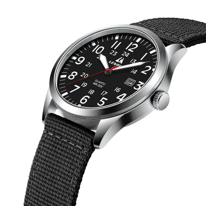 LN LENQIN Mens Watches Unisex Military Sport Nylon Strap Stylish Luminous Fashion Analog Quartz Watch for Men Waterproof Army Tactical Casual Wristwatch