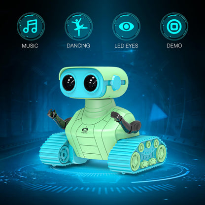 ALLCELE Girls Robot Toy, Rechargeable RC Robot for Kids, Remote Control Toy with Music and LED Eyes, Gift for Children Age 3 Years and Up - Pink