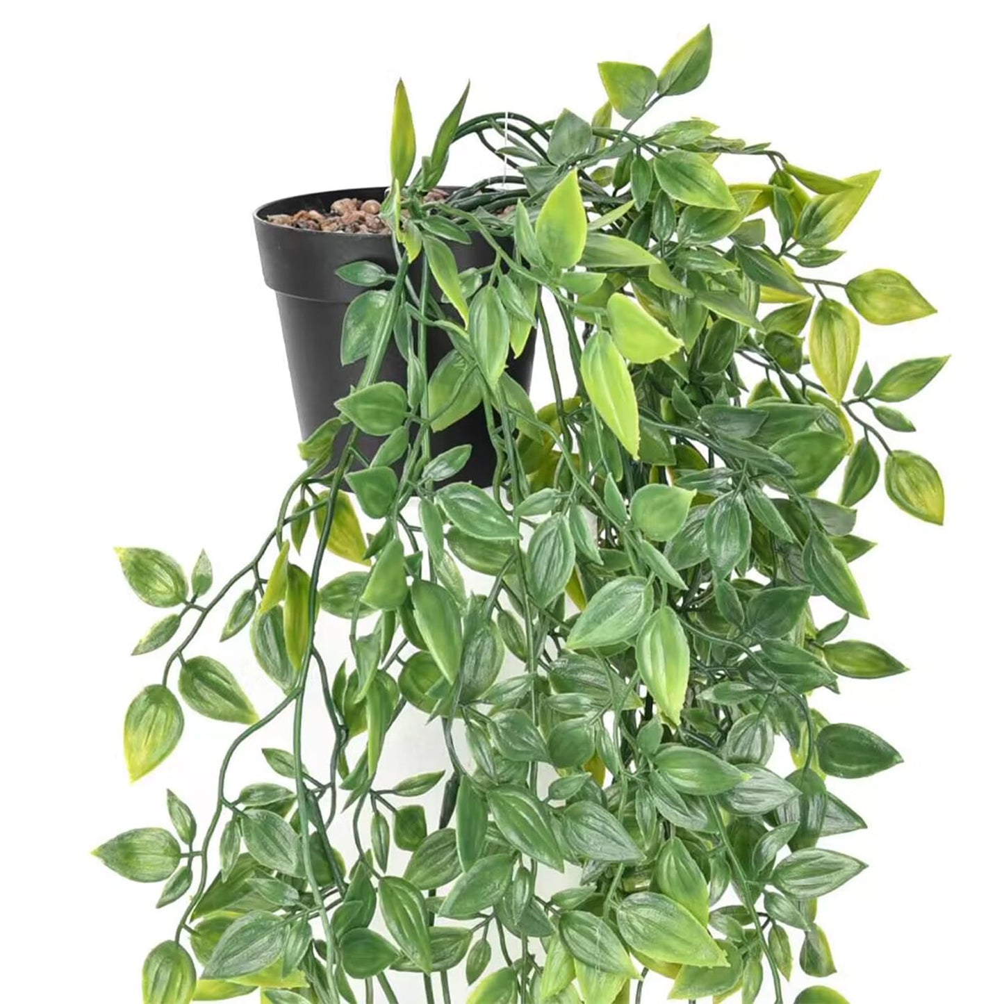 BLEUM CADE Fake Hanging Plants, 2pcs Artificial Pothos Vines Faux Plants Greenery for Wall Home Living Room Office Indoor Outdoor Decor (No Baskets)