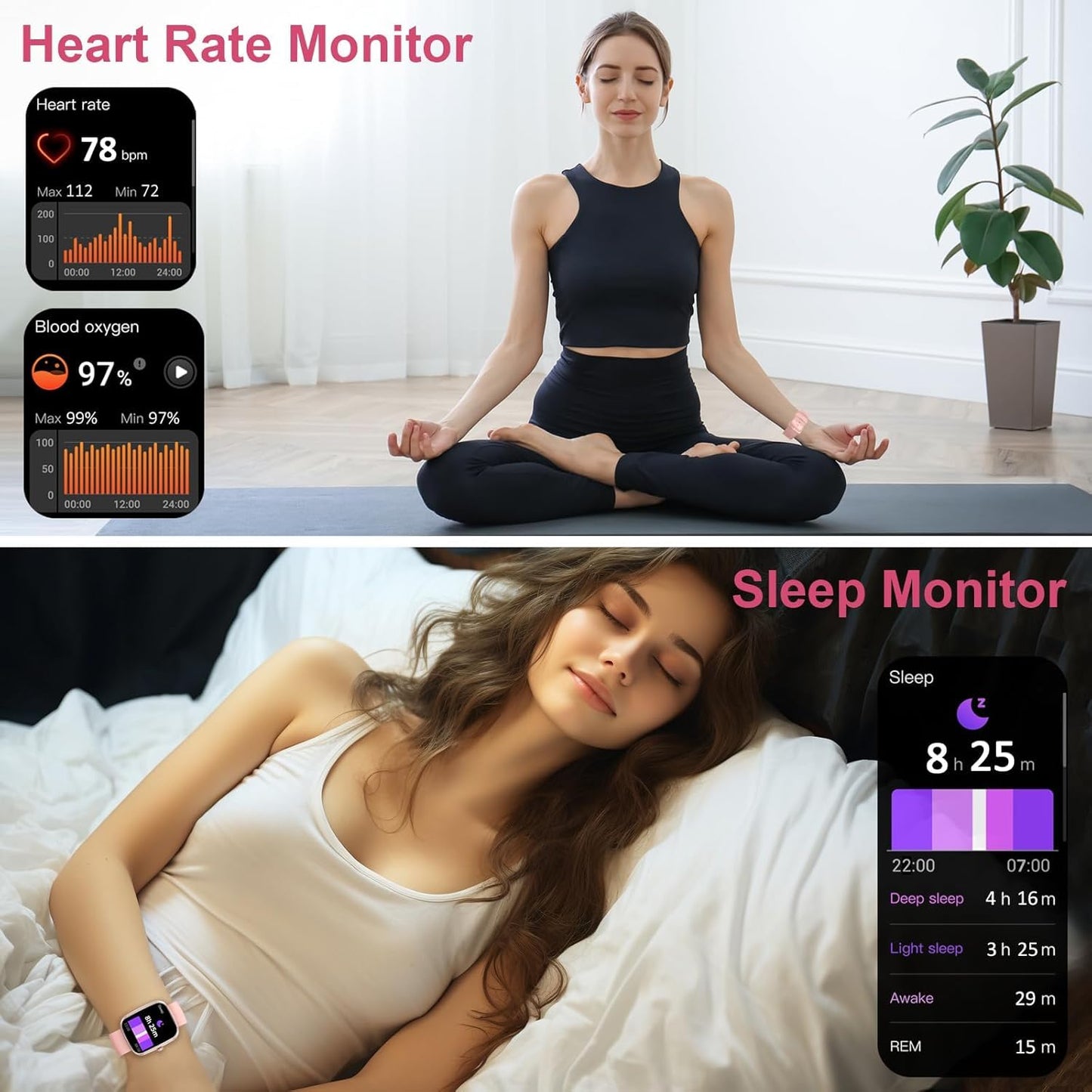 Smart Watch for Men Women, 1.91"Smartwatch with Answer/Make Call, Fitness Tracker with 100+ Sport Modes, Watches IP68 Waterproof/Heart Rate/Sleep Monitor/Pedometer, Activity Tracker for Android iOS
