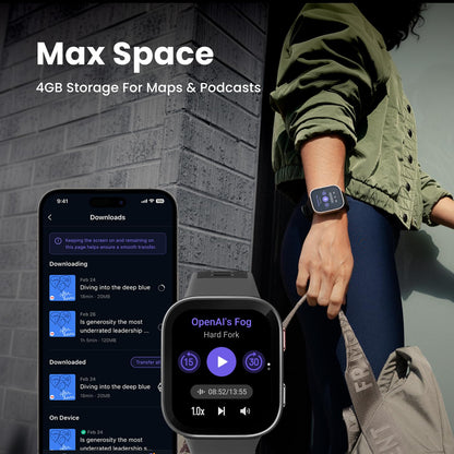 Amazfit Bip 6 Smart Watch 46mm, 14 Day Battery, 1.97" AMOLED Display, GPS & Free Maps, AI, Bluetooth Call & Text, Health, Fitness & Sleep Tracker, 140+ Workout Modes, 5 ATM Water-Resistance, Black