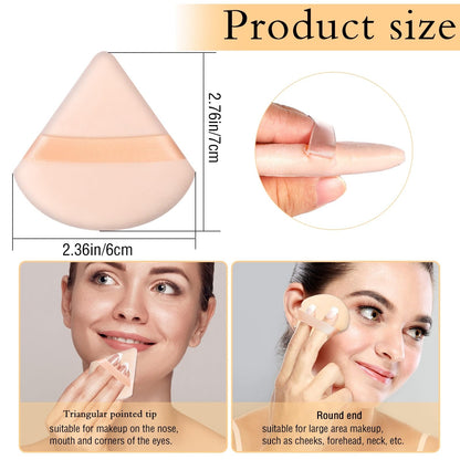 Pimoys 6 Pieces Powder Puff, Face Makeup Sponge Soft Velour Triangle Powder Puffs Beauty Sponge for Loose Powder (Black, Pink)