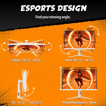 AOC 27 Inch QHD Gaming Monitor 240Hz 0.3ms, Overclock 260Hz, IPS, 2560x1440, G-Sync Compatible, HDR Ready, DisplayPort 1.4 HDMI 2.0, VESA Mount, 3-Year Zero-Bright-Dot, Q27G41ZE