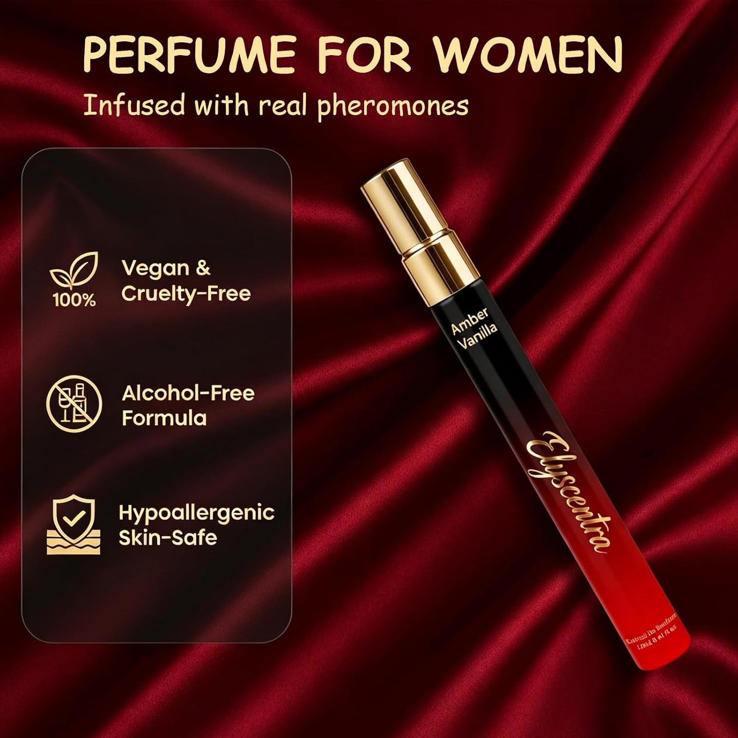 Pheromones Perfumes for Women, Long Lasting Amber Vanilla Perfumes Eau de Parfum Spray, 0.41 fl oz / 12 ml Travel Size Perfumes,Cologne Spray Ideal Gift for Her