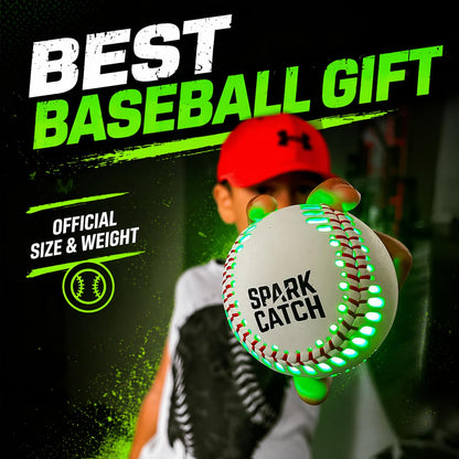 SPARK CATCH Light Up Baseball, Glow in The Dark Baseball, Sports Gear Accessories Gifts for Boys 8 9 10 11 12 13 14 15 Years Old, Kids Teens All Ages Gift Ideas