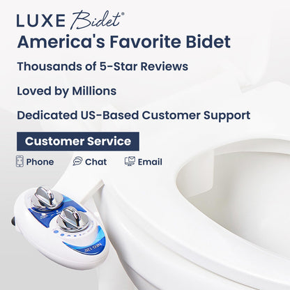 LUXE Bidet NEO 120 - Single Nozzle, Self-Cleaning, Non-Electric Bidet Attachment for Toilet Seat, Adjustable Water Pressure, Rear Wash (White)