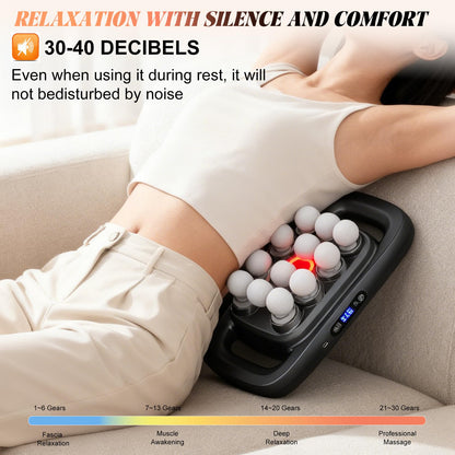16 Head Deep Tissue Back Massager for Pain Relief, Multi Head Massager for Neck Shoulder, Massage Cushion with Red Light, Adjustable Intensity for Chair Home Office Car, Gifts for Men