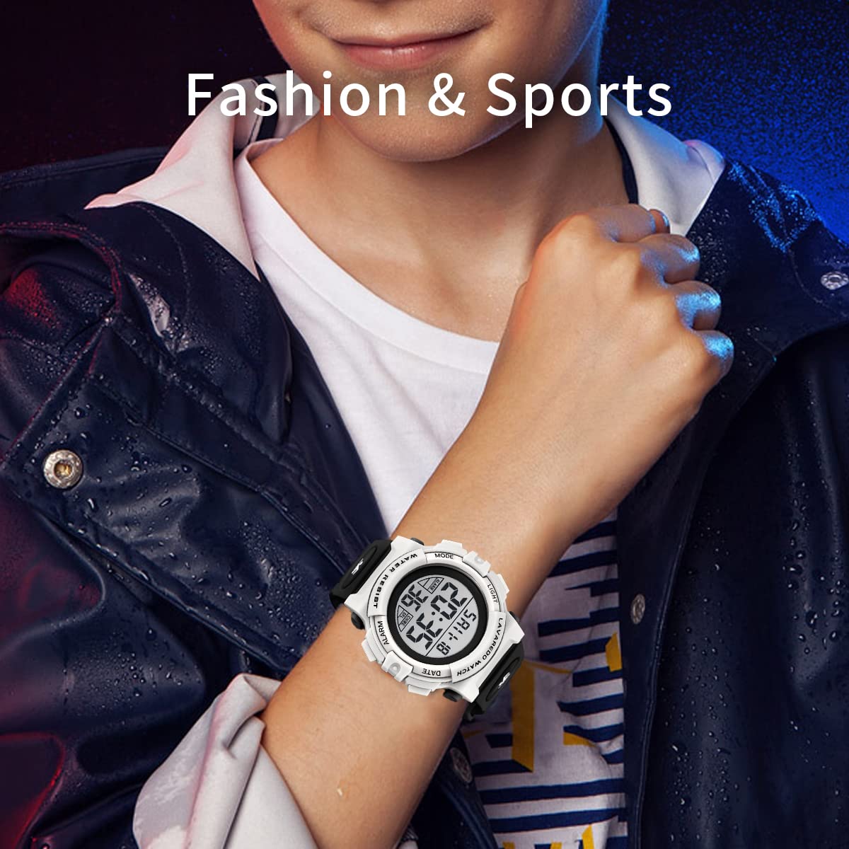 Kids Watch,Boys Watch for 3-15 Year Old Boys,Digital Sport Outdoor Multifunctional Chronograph LED 50 M Waterproof Alarm Calendar Analog Watch for Children with Silicone Band,Kids Gift