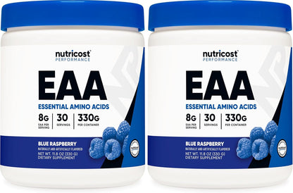 Nutricost EAA Powder 30 Servings (Fruit Punch) - Essential Amino Acids - Non-GMO, Gluten Free, Vegetarian Friendly (Pack of 2)