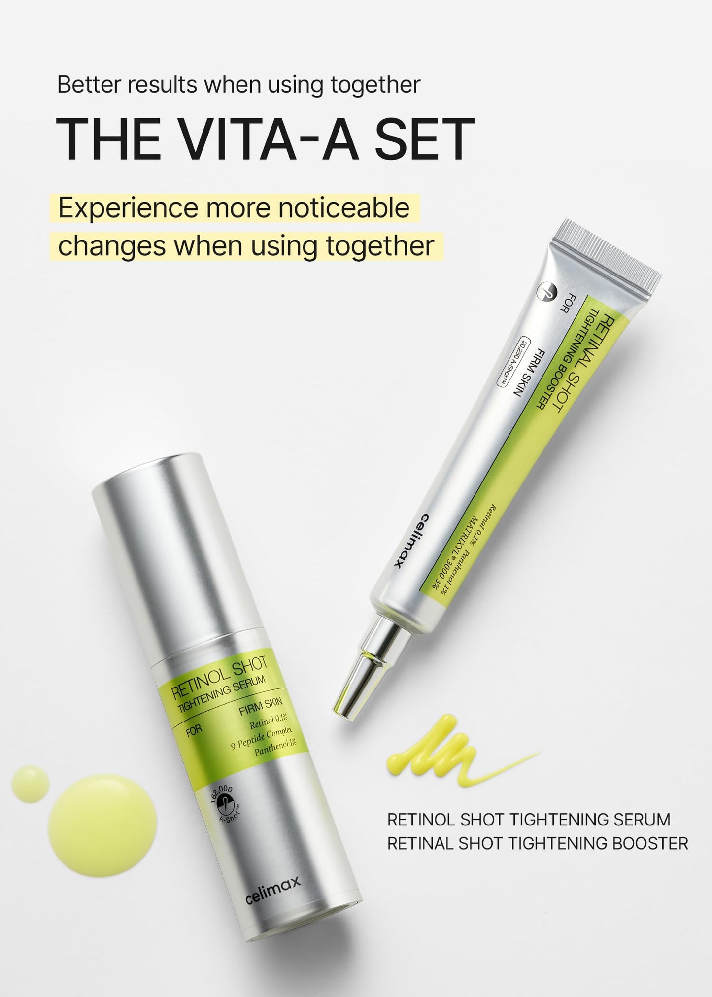celimax The Vita A Retinal Shot Tightening Booster | 0.1% Retinal, 3% Matryxyl, High-Strength Retinoid for Anti-Aging, Pore Minimizer, Wrinkles & Fine Lines, Firmer Skin, 15ml, Korean Skin Care Gift
