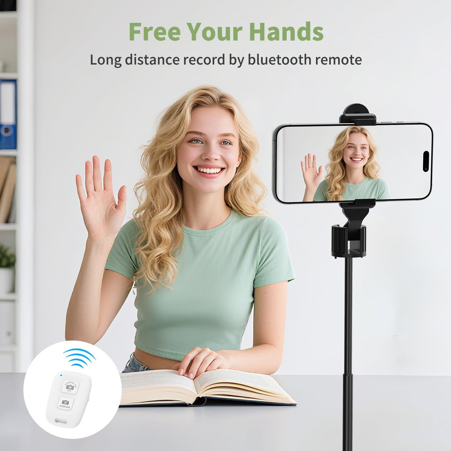 Selfie Monitor Screen, Vlog 4K 30fps Video Recording for iPhone & Android Using Phone Rear Camera for Selfie Vlog Live Stream TikTok, with Blue Tooth Remote, Content Creator Essentials (Purple)