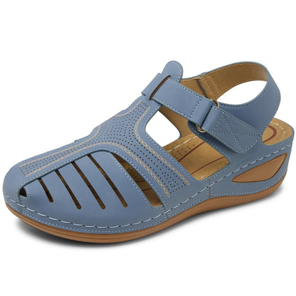 SHIBEVER Women's Wedge Sandals Summer: Closed Toe Sandals for Women Platform Dressy Wedge Size 5-11