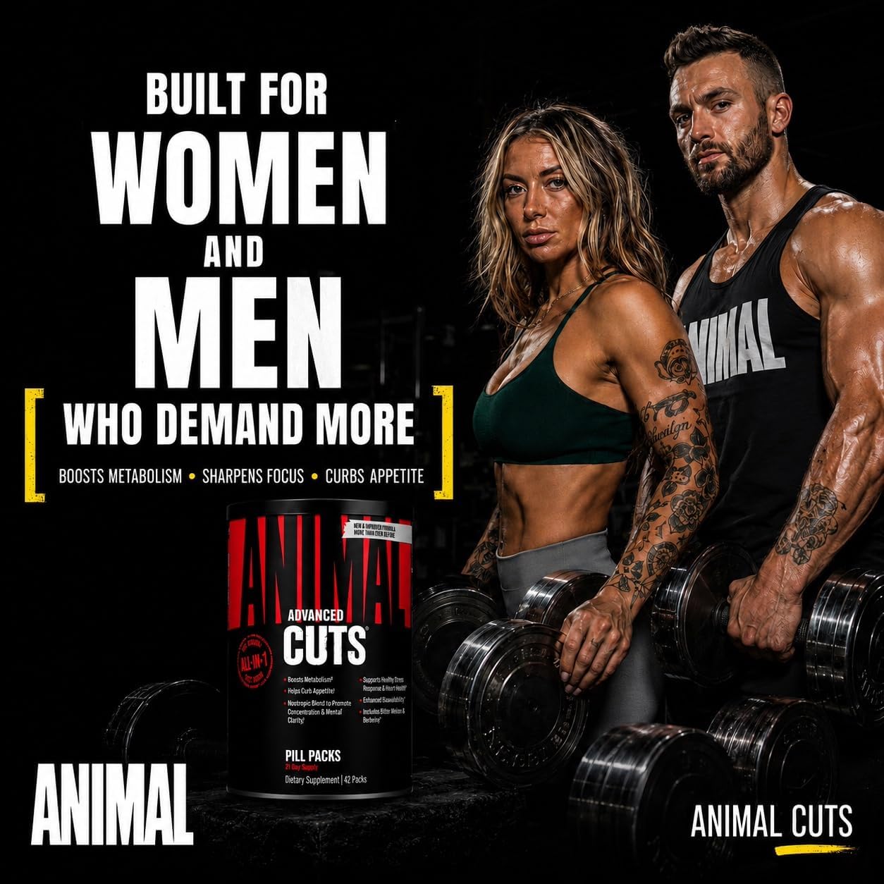 Animal Cuts Thermogenic Fat Burner Powder - Weight Loss for Women and Men for Metabolism, Energy, Focus, and Nootropic Brain Support with Ketones Appetite Suppressant - Orange Mango Flavor
