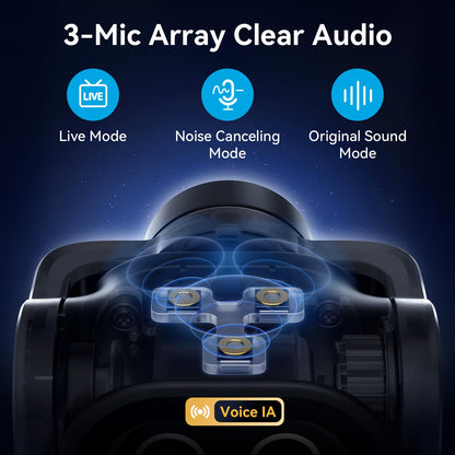 EMEET PIXY Dual-Camera AI-Powered PTZ Camera 4K with Tripod, AI Tracking, PDAF&AI Autofocus 0.2s, 1/2.55'' Sony Sensor, 3 Mics, Presets, 4K Webcam for Streaming, OBS/Twitch/Switch 2 Compatible