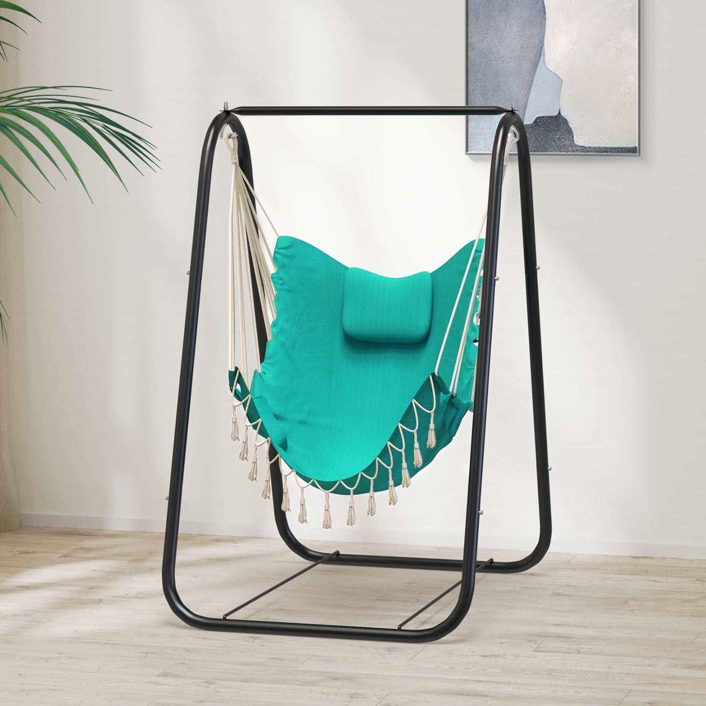 G TALECO GEAR Hammock Chair with Stand,Heavy-Duty and Rustproof Hanging Chair with Stand,Hammock Swing Chair Stand,for Indoor Outdoor Patio Yard Garden Porch (Grey)
