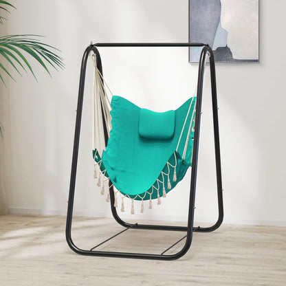 G TALECO GEAR Hammock Chair with Stand,Heavy-Duty and Rustproof Hanging Chair with Stand,Hammock Swing Chair Stand,for Indoor Outdoor Patio Yard Garden Porch (Grey)