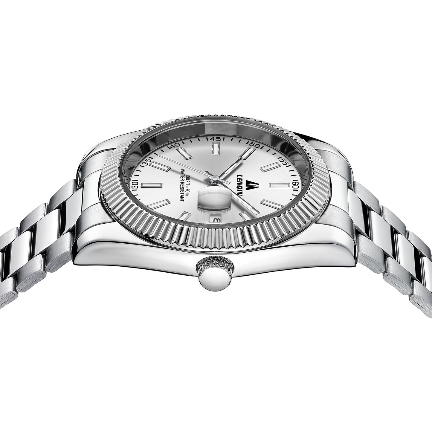 LN LENQIN Mens Watches Waterproof Stainless Steel Watch for Men Analog Quartz Fashion Business Designer Wristwatch