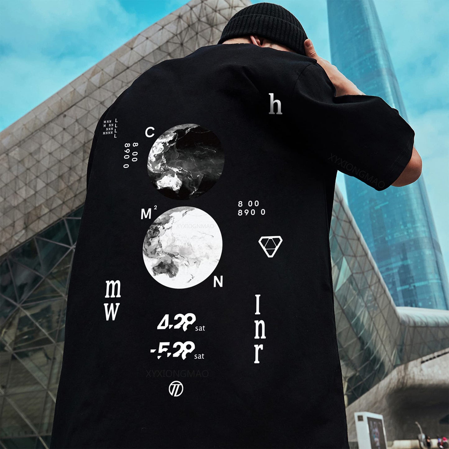 XYXIONGMAO Casual Sports Short-Sleeved T-Shirt Loose Cotton Japanese Streetwear Hip Hop Unisex Graphic Tees Shirts for Men