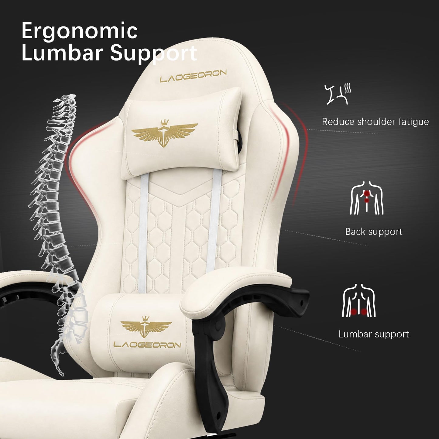 Ergonomic Gaming Chair, RGB LED Lights Computer Chairs with Retractable Footrest, 400 lbs Lumbar Support Linked Armrests Gamer Chair High Back Heavy Duty Video Game Chairs (Black Red)